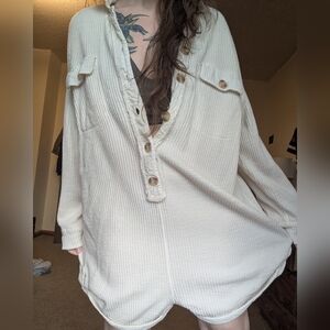 Free People Cream Romper